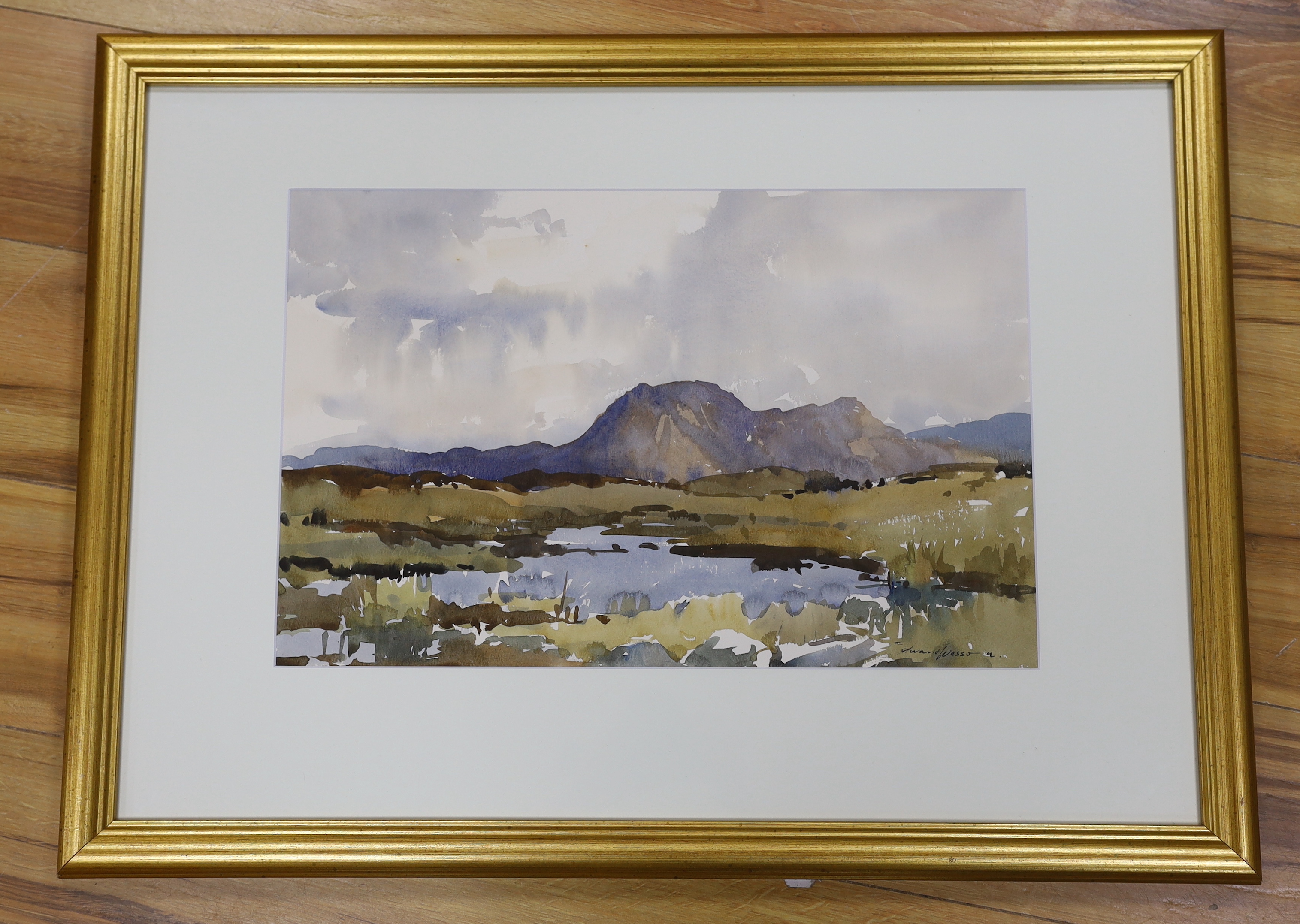 Edward Wesson (1910-1983), watercolour, 'Red Point Moors', signed, 49cm x 31cm